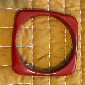 Red Square Bangle Bracelet Bakelite ? vintage